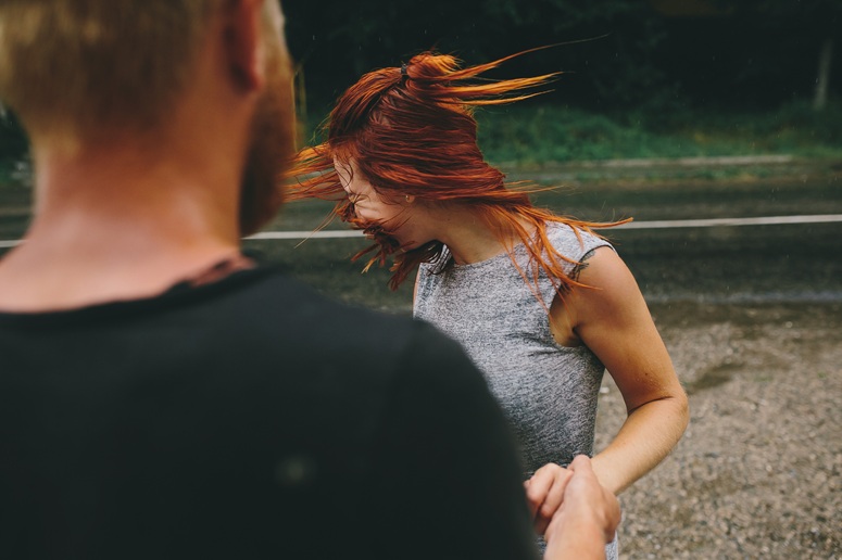 Woman after being hit