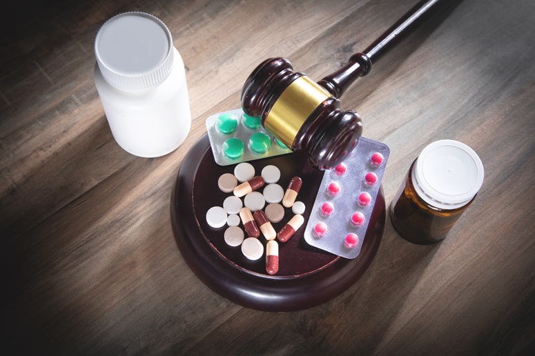 Drugs and a gavel